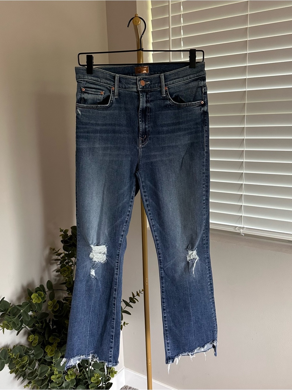 MOTHER Distressed Blue Jeans
